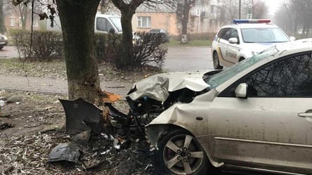 Автомобіль врізався у дерево: у Харкові сталася потужна ДТП. Фото - 285x160