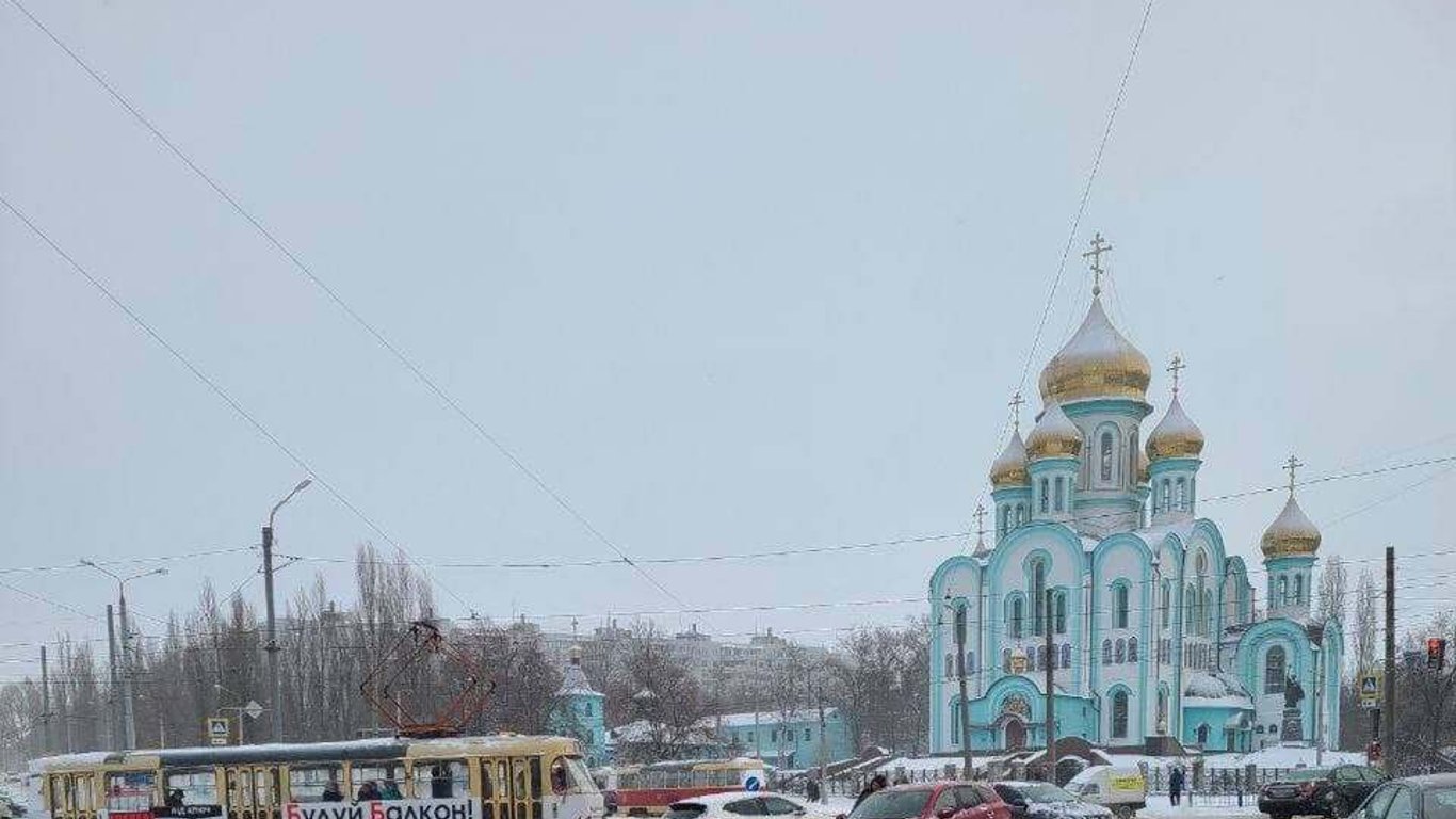 ДТП в Харькове заблокировало движение трамваев