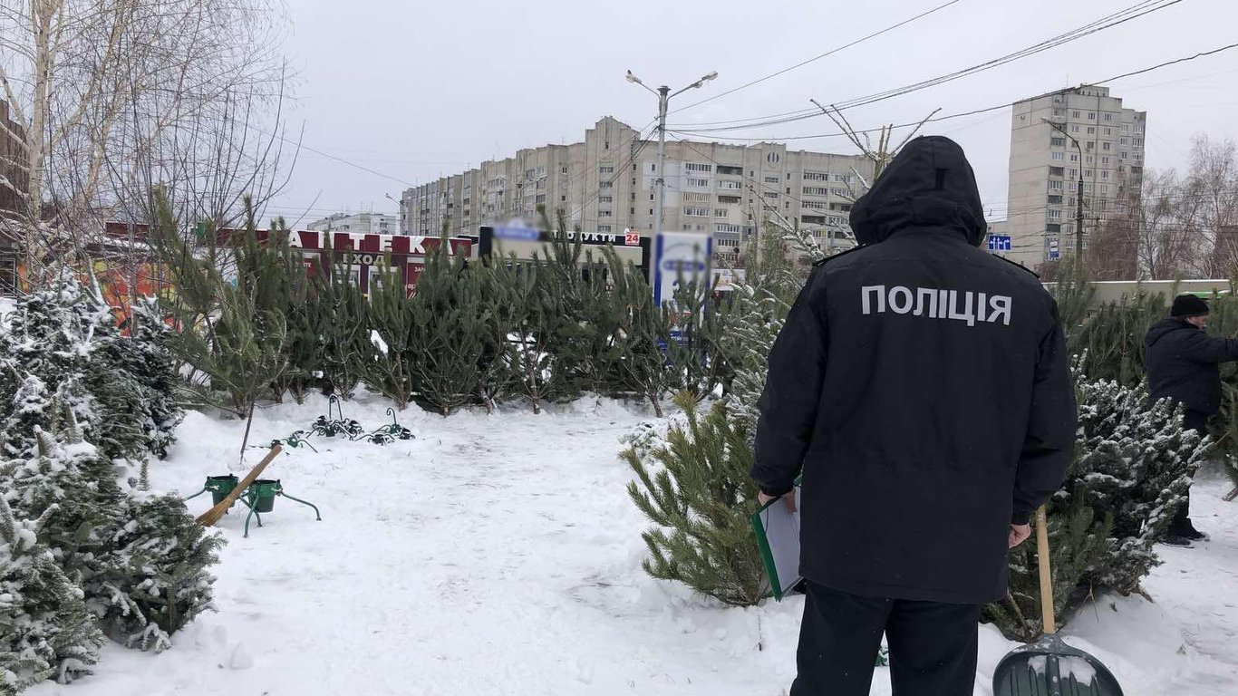 Незаконная продажа елок на Харьковщине-полиция изъяла более 50 деревьев