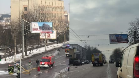 Во Львове легковой автомобиль загорелся прямо посреди дороги. Фото, видео - 285x160