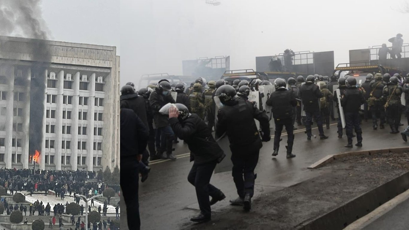 Протесты в Казахстане вспыхнули с новой силой: в трех регионах действует чрезвычайное положение. Фото, Видео