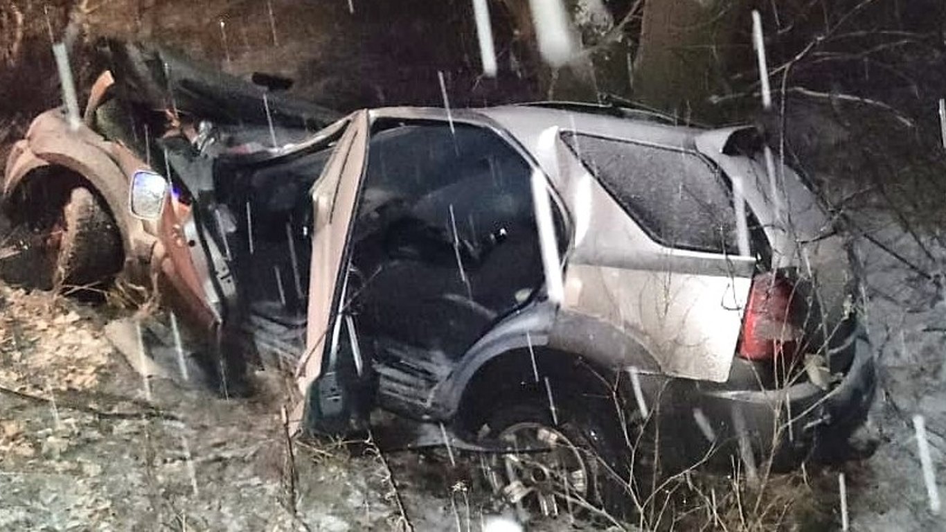 ДТП під Києвом - автомобіль врізався в дерево - що з постраждалими - фото
