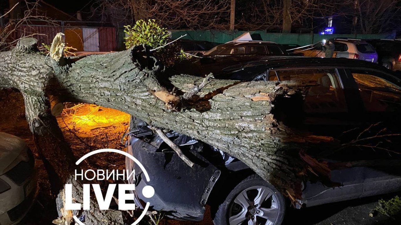 Ураган в Киеве - мужчину убило в его автомобиле