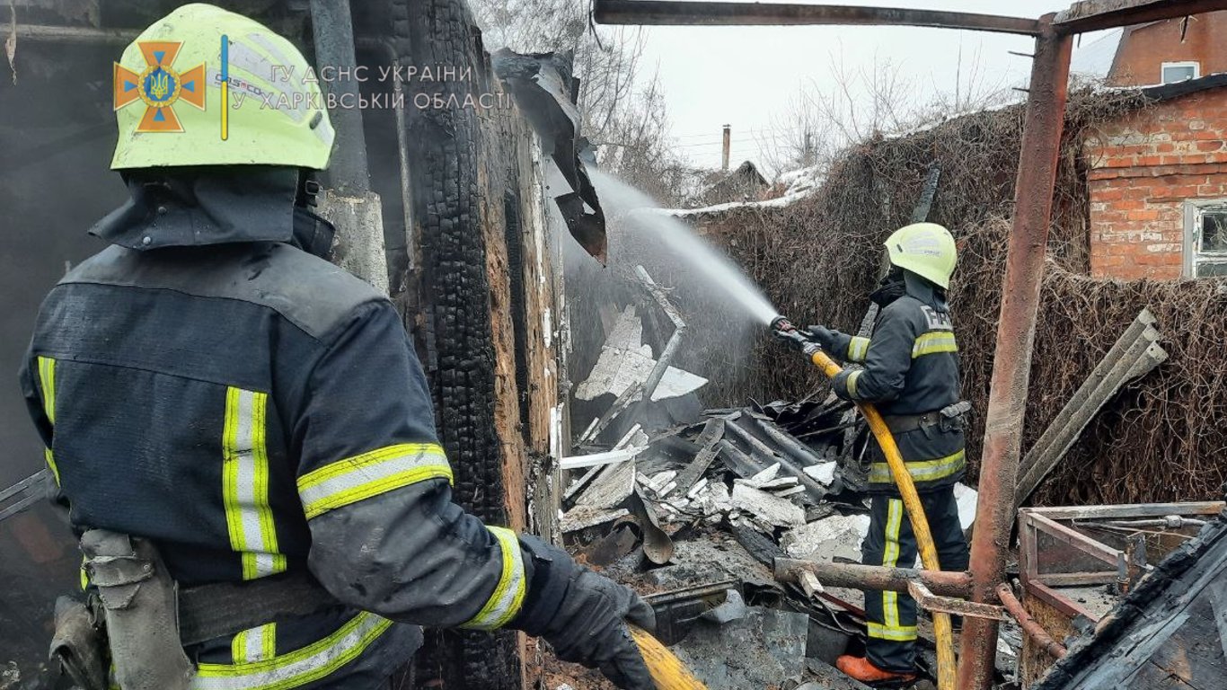 В крупном пожаре на Харьковщине погибли женщина и ее внучка
