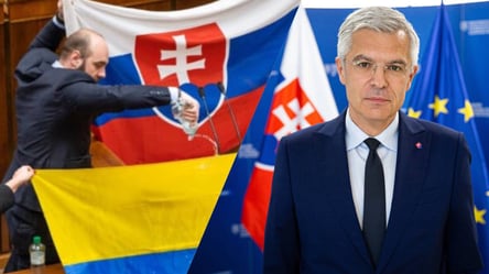 У парламенті Словаччини депутат вилив воду на прапор України: у МЗС перепросили. Відео - 285x160