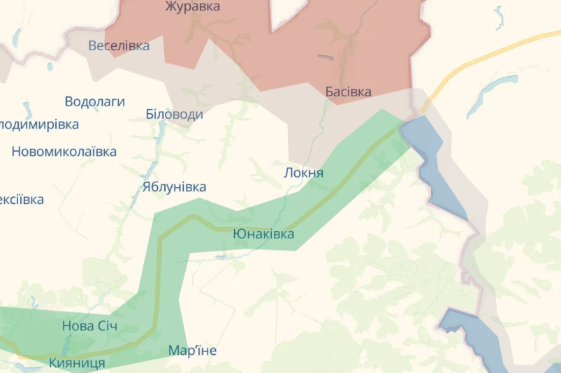Яка ситуація в Юнаківці на Сумщині 24 травня - карта