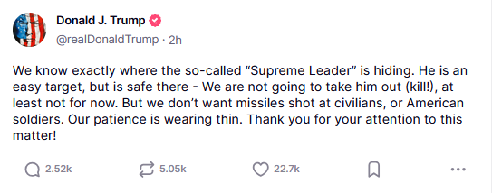 Трамп вимагає "безумовної капітуляції" від Ірану - фото 2