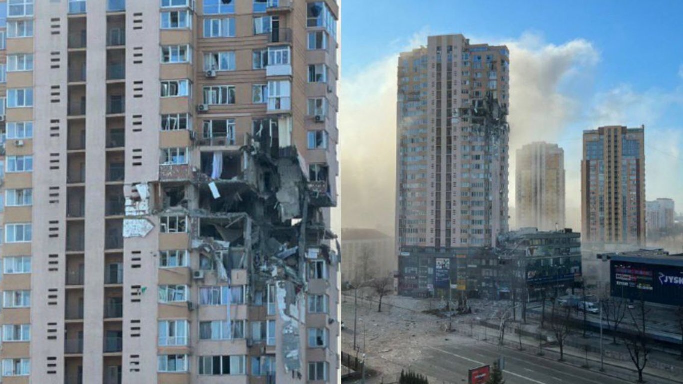 Нападение России на Киев - боевики РФ запустили снаряд в многоэтажку