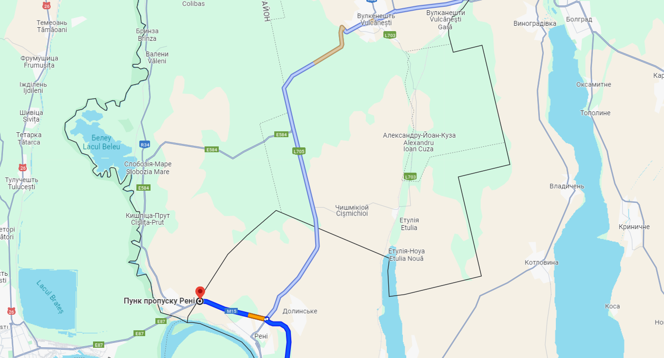 Очереди на КПП "Рени - Джюрджюлешть" 9 августа