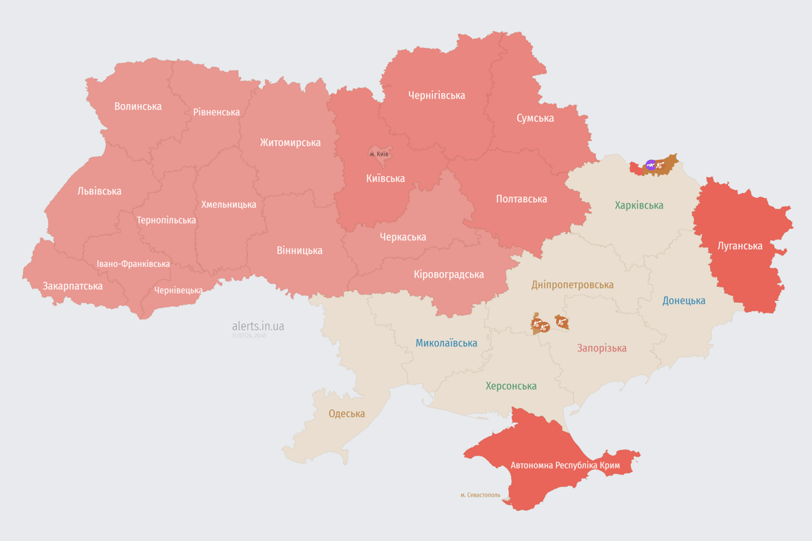 Карта повітряних тривог