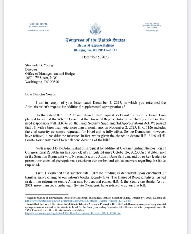 Конгресмени США висунули Байдену ультиматум стосовно допомоги України