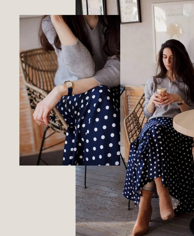Спідниця в горох має особливий вигляд цього літа