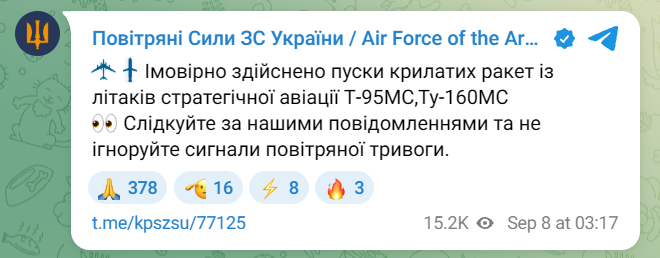 Росія підняла літаки Ту-95МС та запустила крилаті ракети: де загроза ударів - фото 1