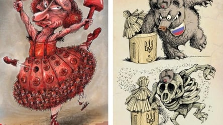 Юмор, несмотря на ужас войны: французский журнал опубликовал карикатуры с путинином и рашистами - 285x160