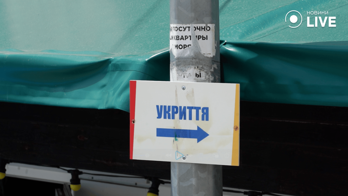 Вказівник укриття на пляжі "чайка"