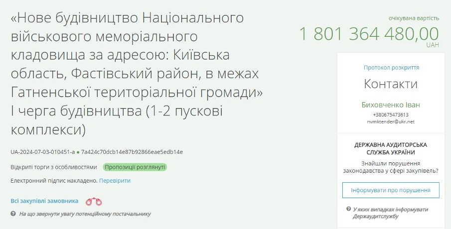 Національне військове кладовище будуватиме компанія, створена через день після оголошення тендера - фото 1