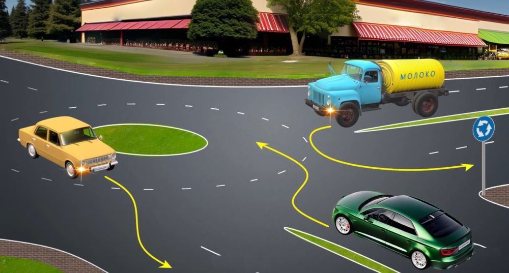 Складний тест з ПДР — хто порушник на круговому перехресті - фото 1