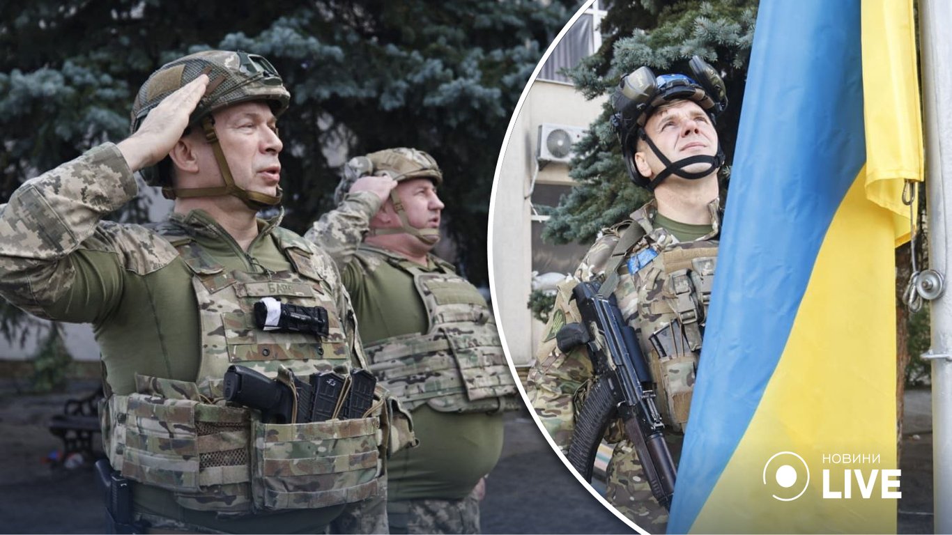 Над освобожденным Лиманом торжественно подняли украинский флаг