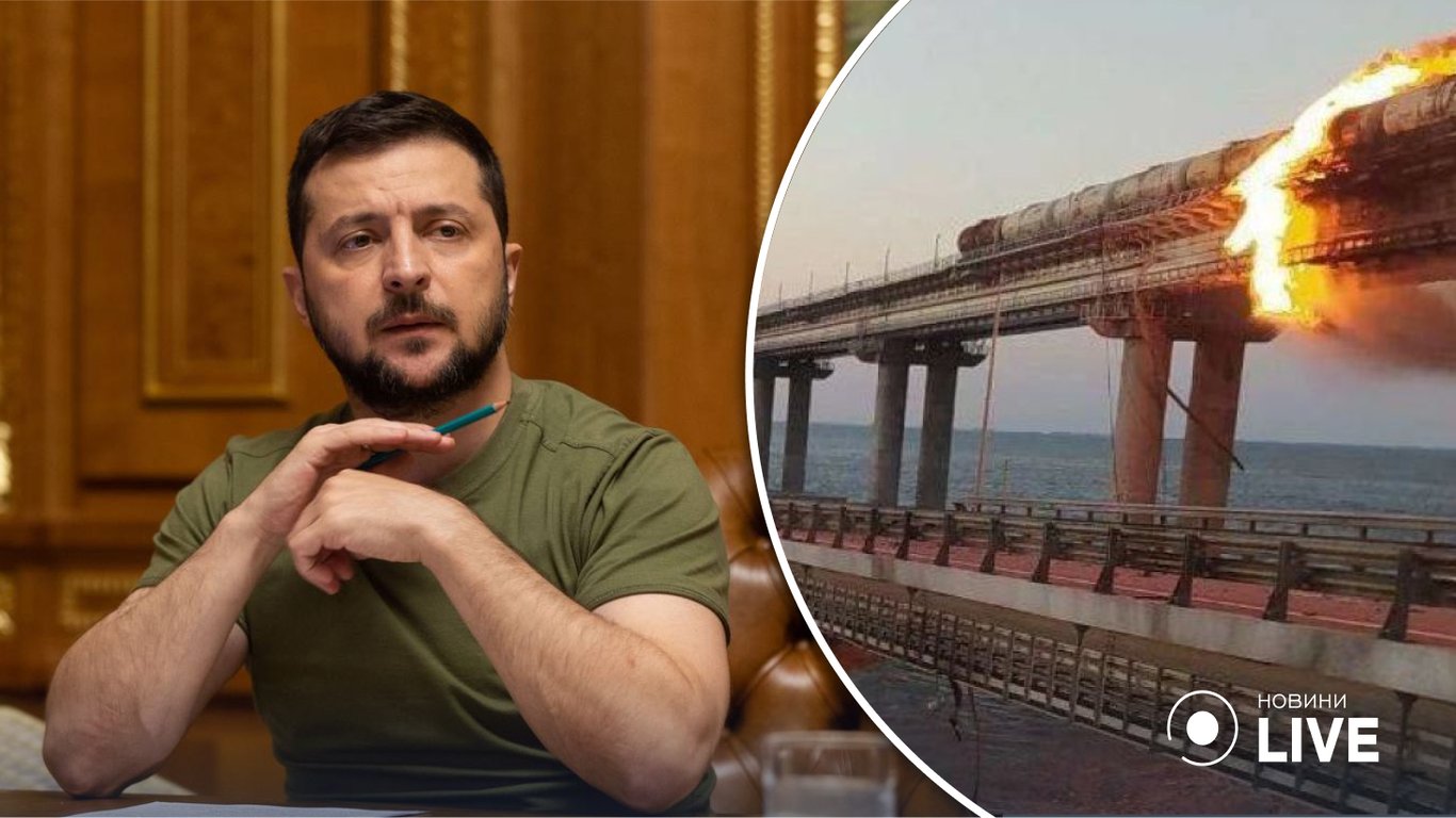 Володимир Зеленський вперше прокоментував підрив Кримського мосту