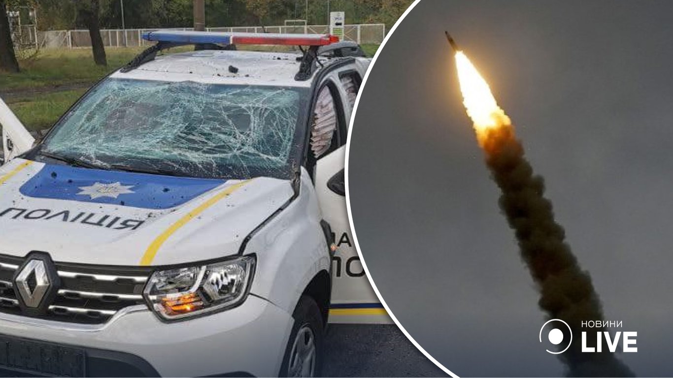 В Запорожье российская ракета взорвалась возле автомобиля патрульных