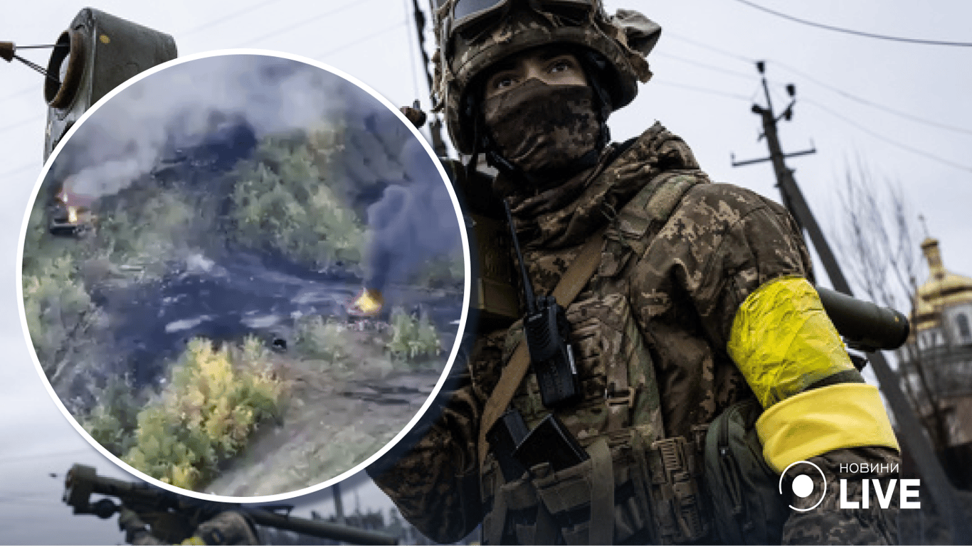Українські військові спалили бронемашини рф на Бахмутському напрямку