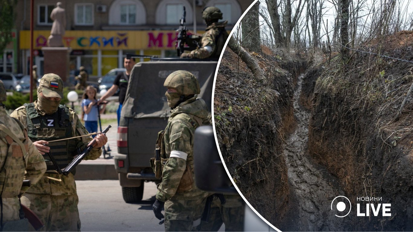 Російські окупанти у Мелітополі змушують цивільних рити окопи