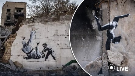 Всемирно известный художник Banksy показал видео с картинками, сделанными на руинах в Украине - 285x160
