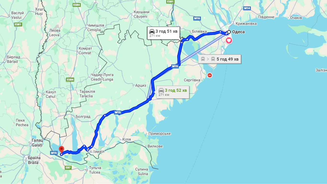 Затори на трасі Одеса-Рені