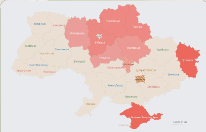 Мапа повітряних тривог 10 вересня