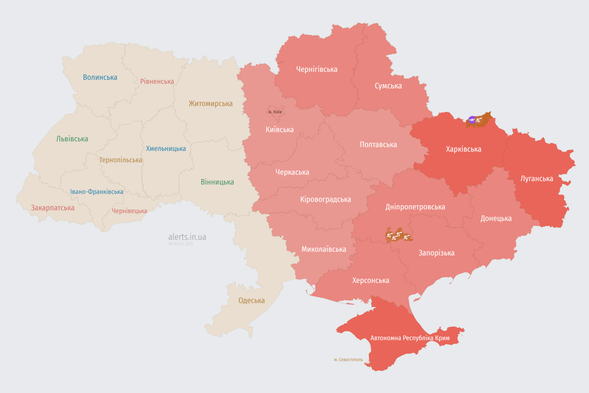 Карта повітряних тривог