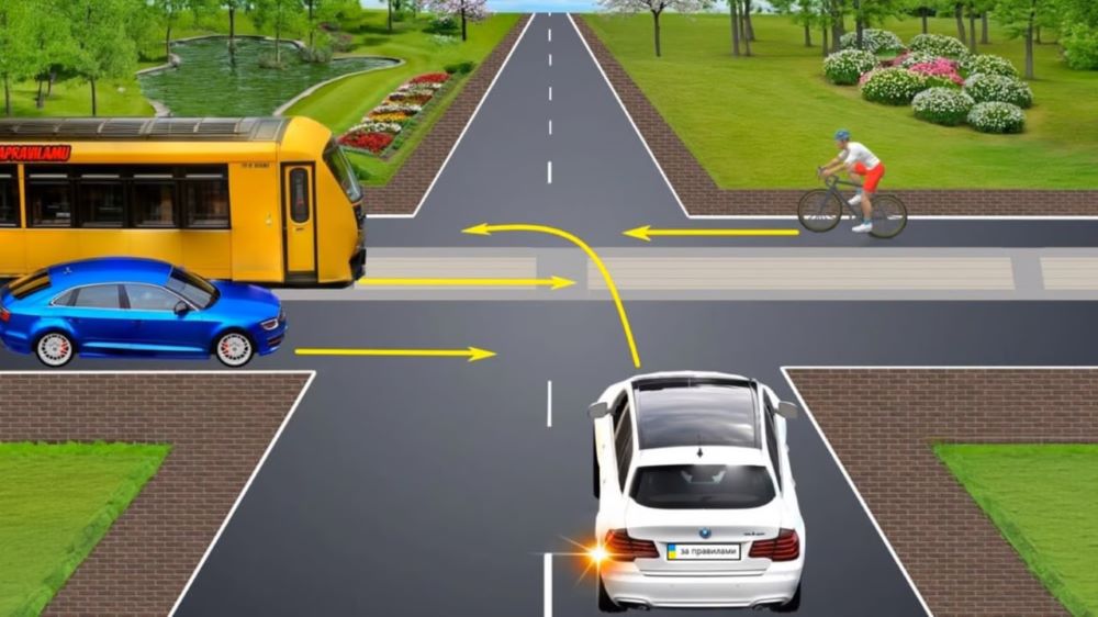 Яке правило часто порушують — тест з ПДР про проїзд перехрестя - фото 1