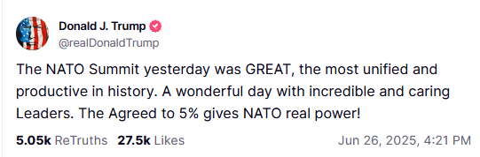 Trump calls NATO summit as “the most productive in history” - photo