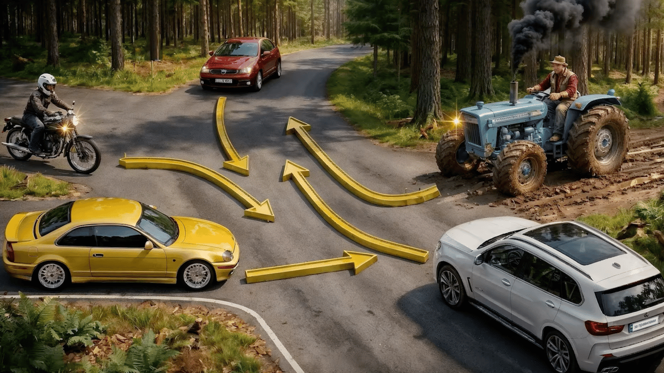 Хитрый тест ПДД: кто проедет перекресток четвертым