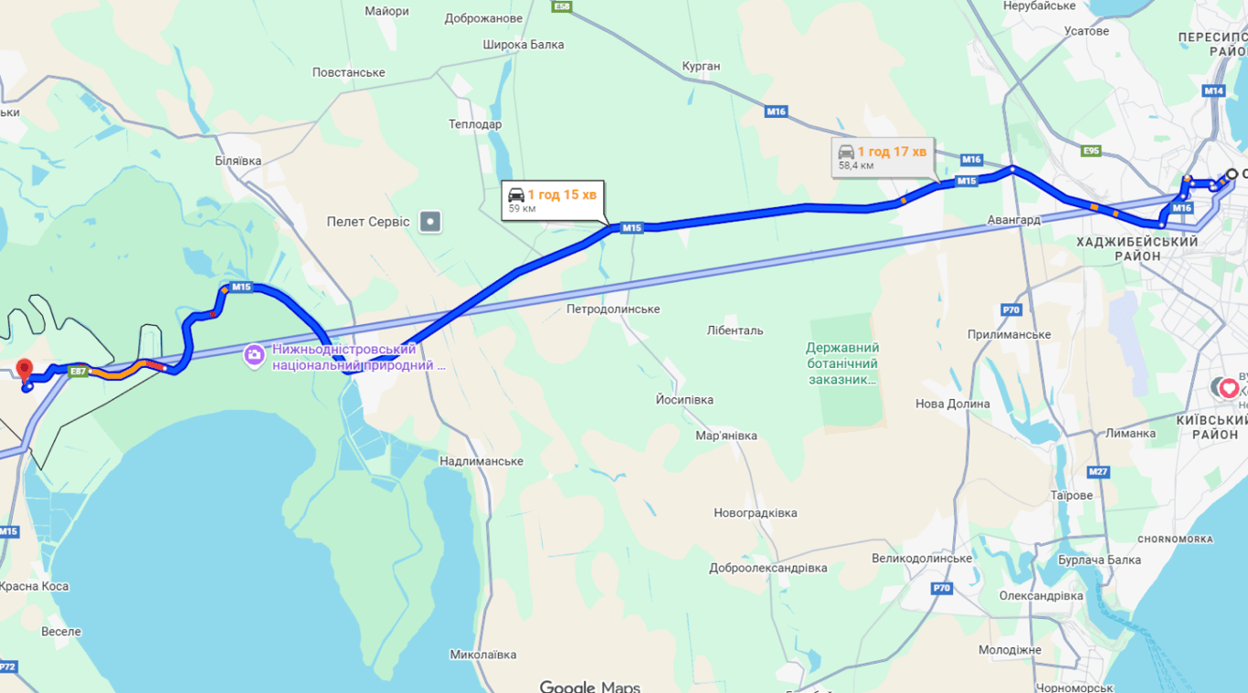 Затори на трасі Одеса-Рені