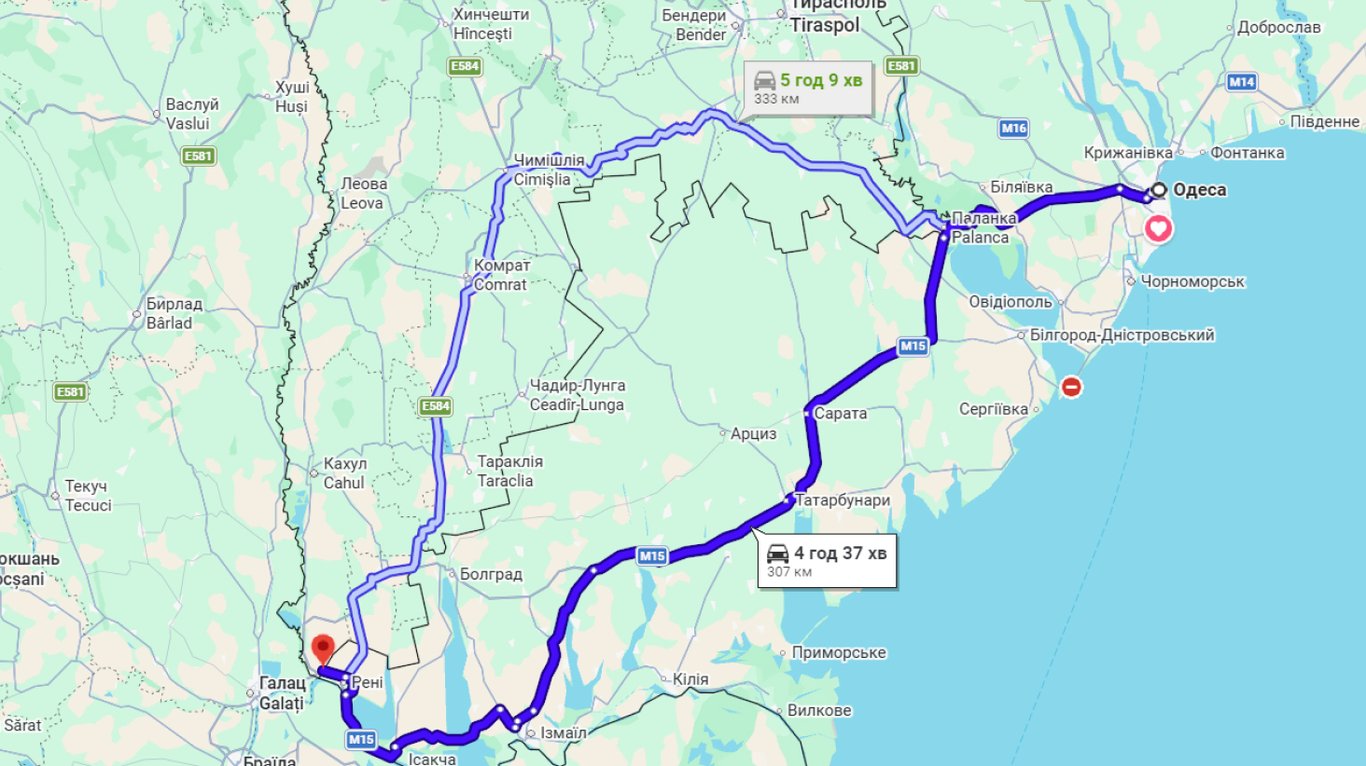 Затори на трасі Одеса-Рені