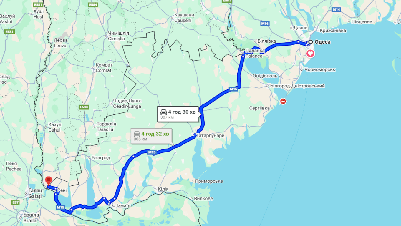Затори на трасі Одеса-Рені