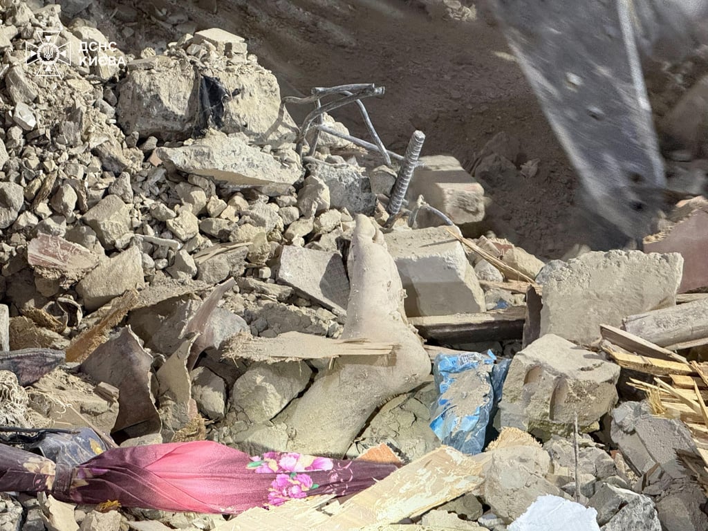 Search and rescue operations continue at the site of a missile attack in Kyiv