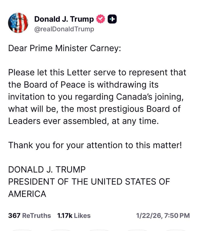 Donald Trump's message. Photo: screenshot