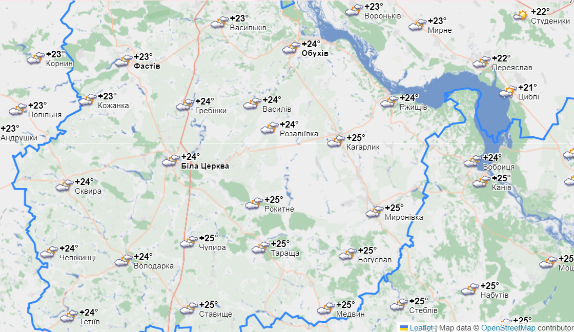 Погода Київська область