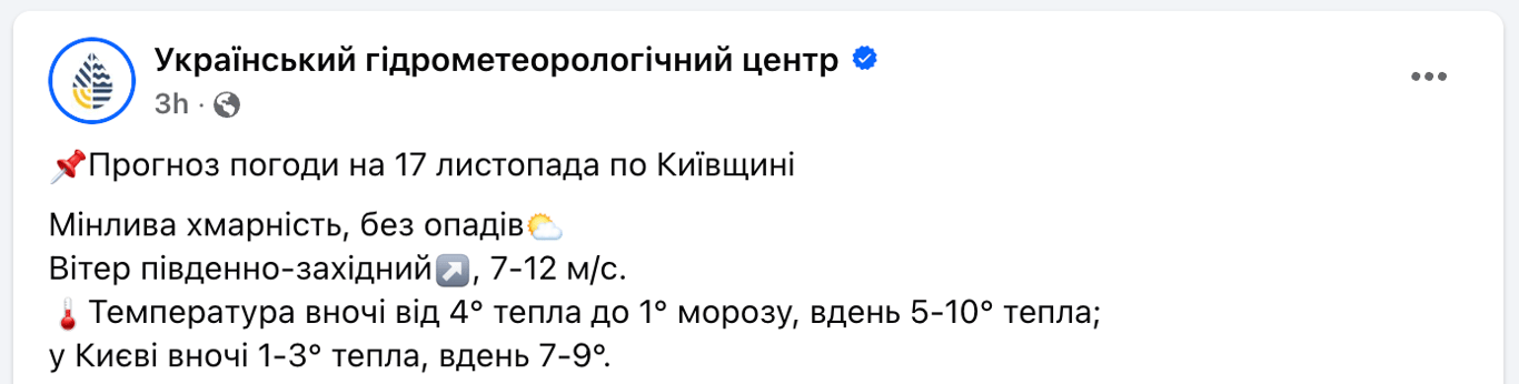 Погода у Києві