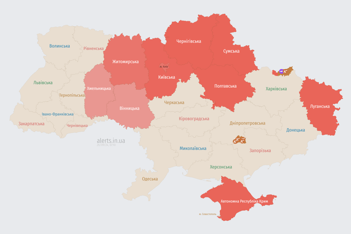 Карта повітряних тривог