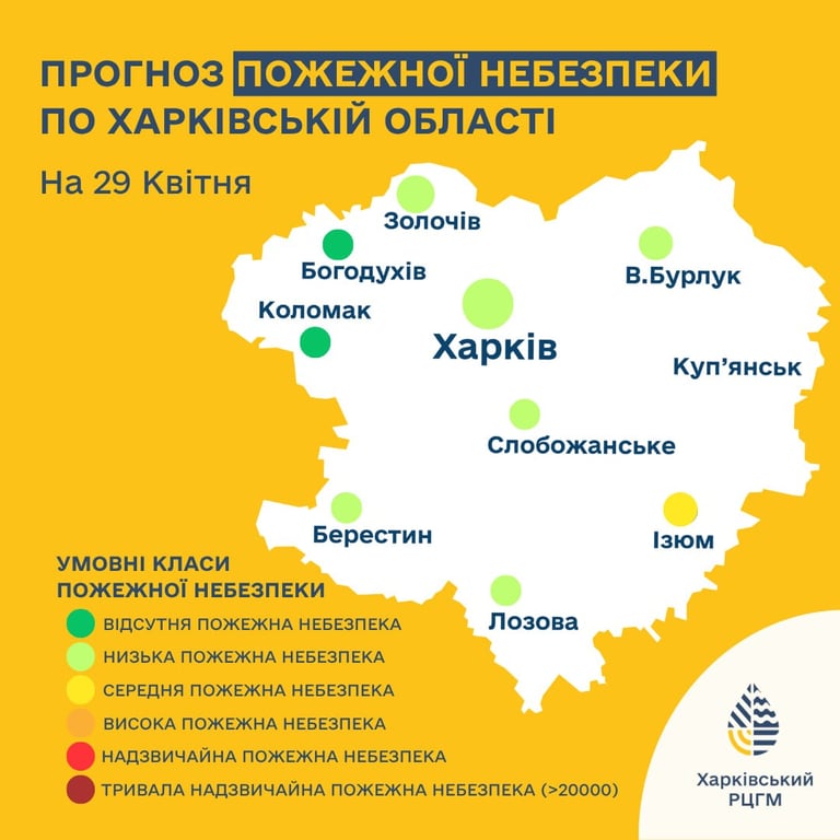 Прогноз пожежної небезпеки на Харківщині