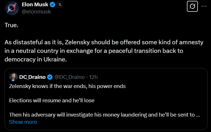 Маск критикує Зеленського