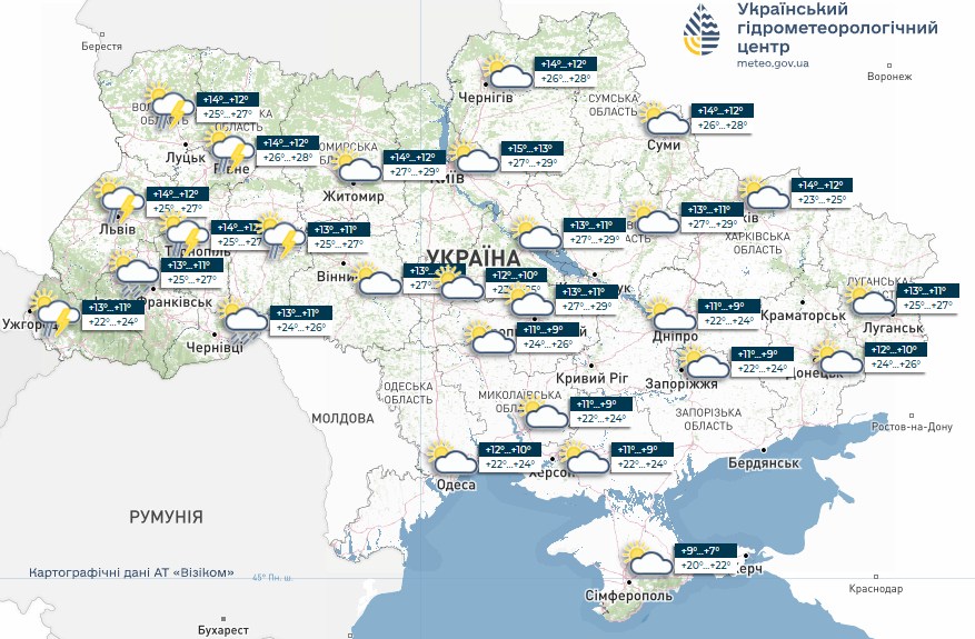 Прогноз погоди в Україні на 7 травня