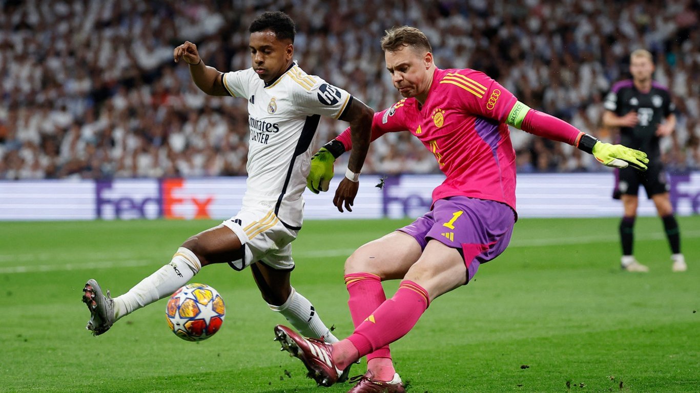 Лунин и Нойер спасли Реал и Баварию от голов в первом тайме полуфинала Лиги чемпионов
