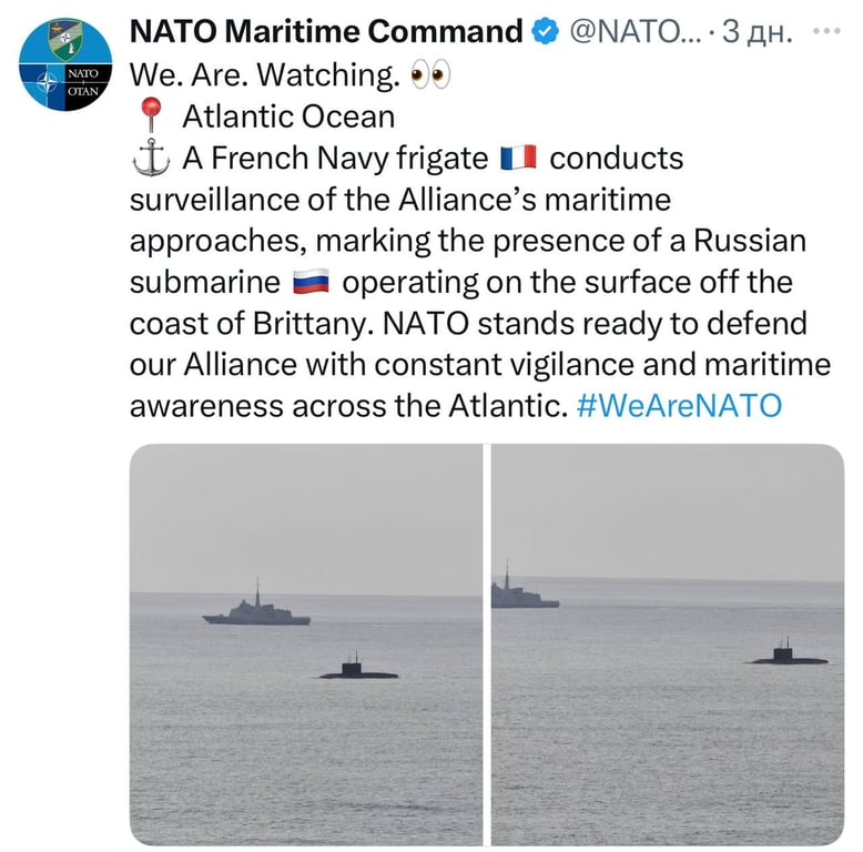 Субмарина РФ с позором сломалась возле Франции — что произошло - фото 1