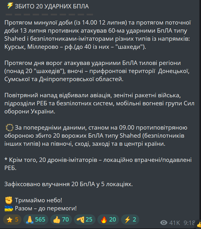 РФ обстріляла Україну дронами — скільки збили сили ППО - фото 1