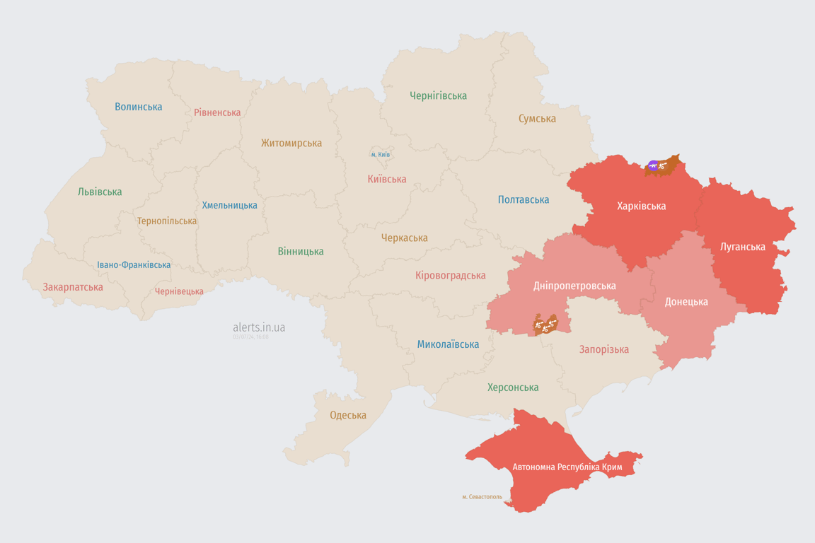 Карта повітряних тривог