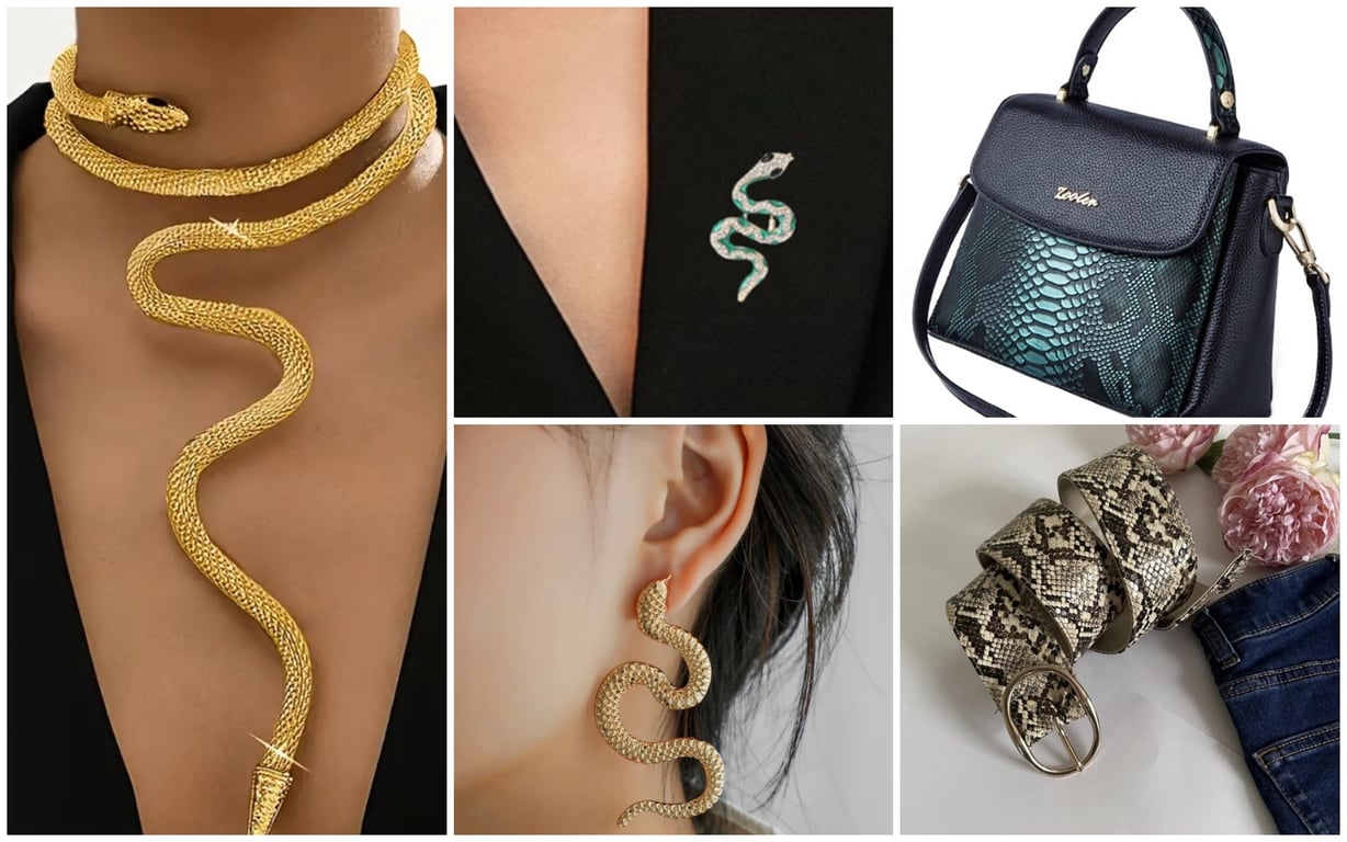 Аксессуары для новогоднего образа в год Змеи.