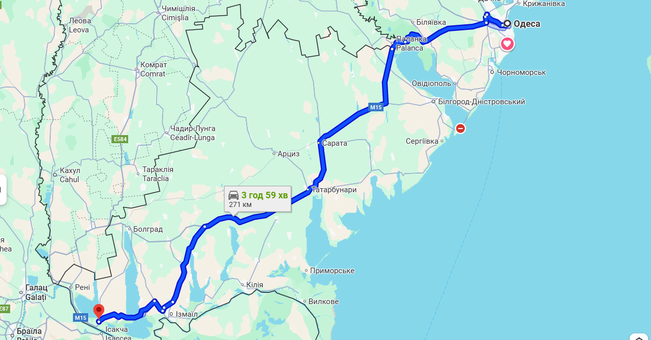 Затори на трасі Одеса-Рені